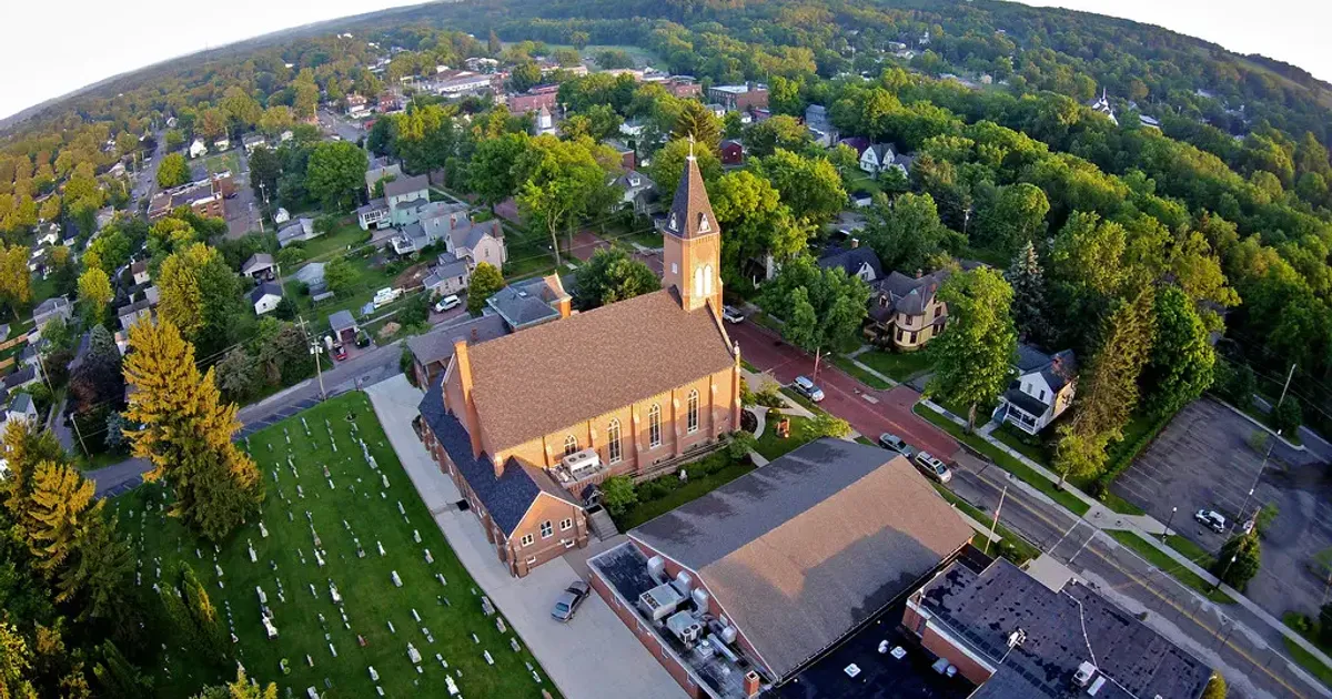 arial view of the SPJ campus