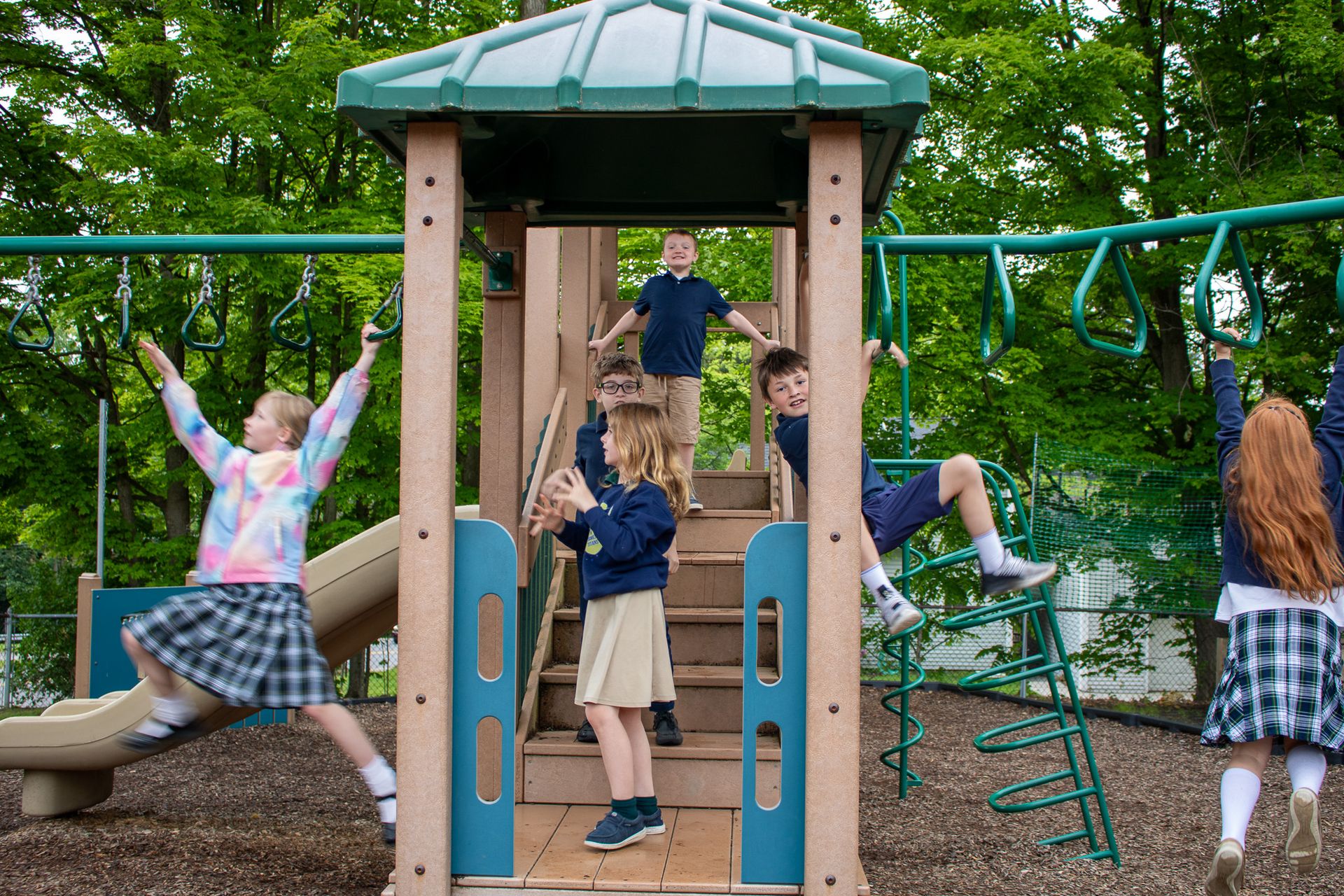 kids playing on the playground 